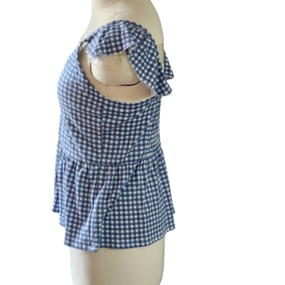 Belle by Belldini sleeveless ruffles top color blue - Picture 3 of 7